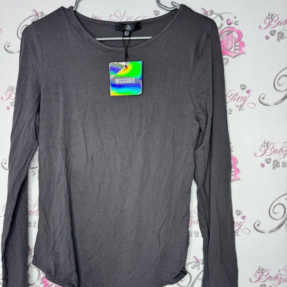 Missguided body suit long sleeve grey jersey brand new with tags snap button - Picture 3 of 9